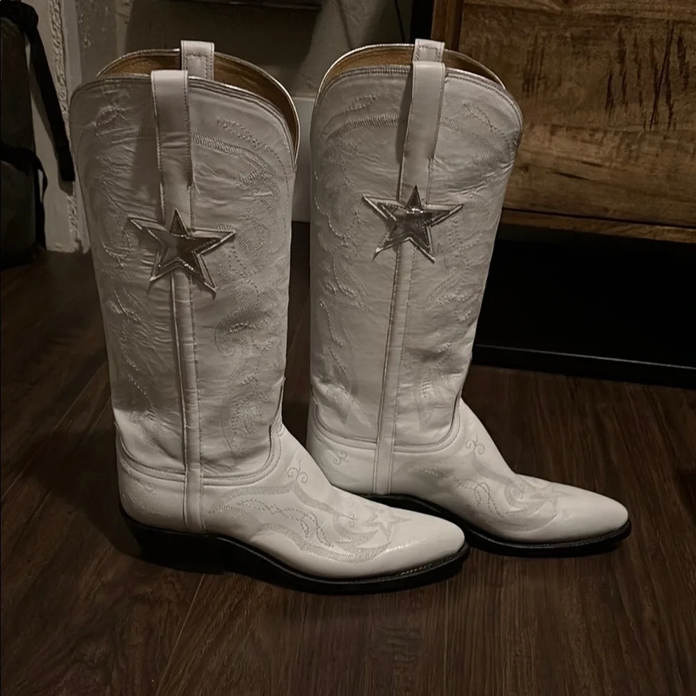 Lucchese Ivory Heeled Boots - Picture 2 of 6